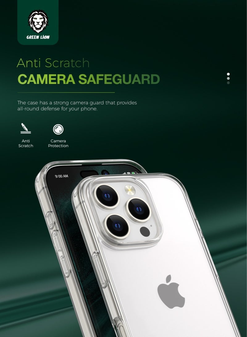 GREEN LION iPhone 16 Plus Case Crystal Clear / Anti-Scratch / Anti-Yellowing / Anti-Microbial Protection / Drop Protection / Camera Protection / Enduring Clarity - Clear - Image 3
