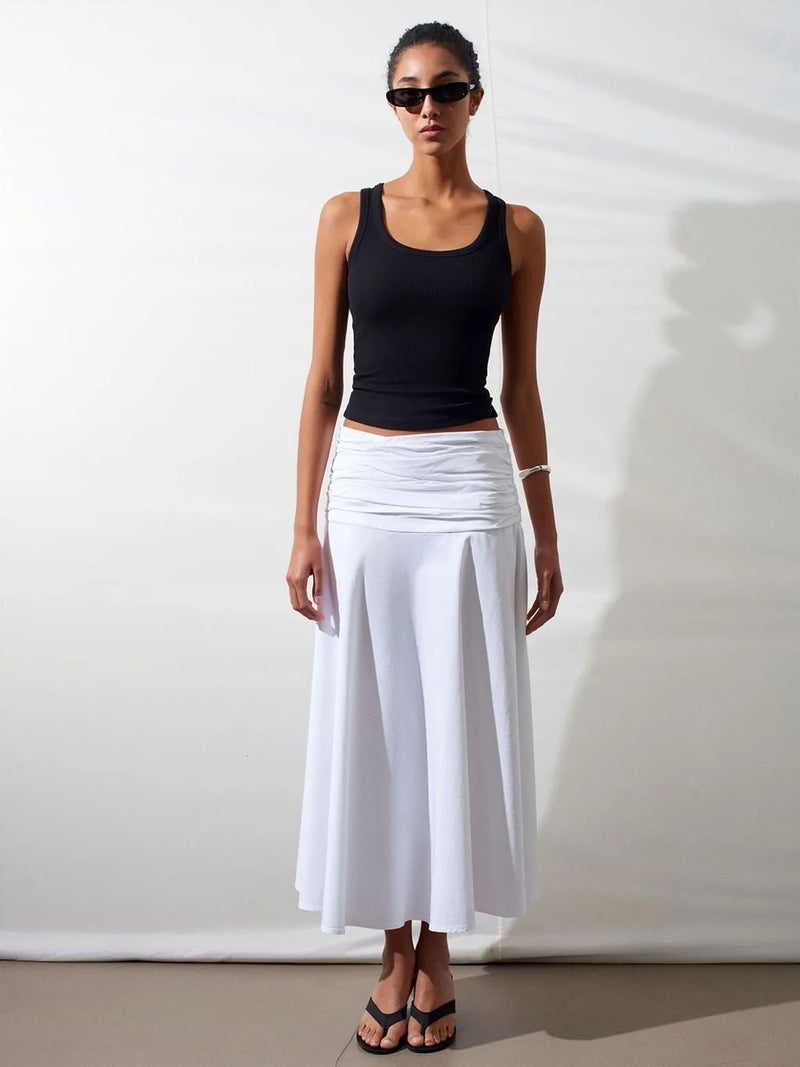 DILVIN High-Waist A-Line Midi Skirt - Image 4