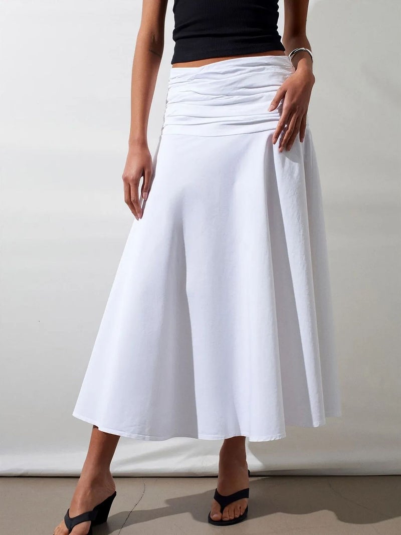DILVIN High-Waist A-Line Midi Skirt - Image 3