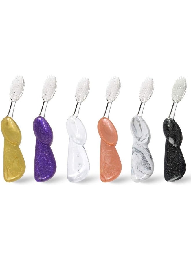RADIUS Big Brush with Replaceable Head BPA Free ADA Accepted Toothbrush Designed to Improve Gum Health Reduce Gum Issues Right Hand Assorted Pack of 6 - Image 2