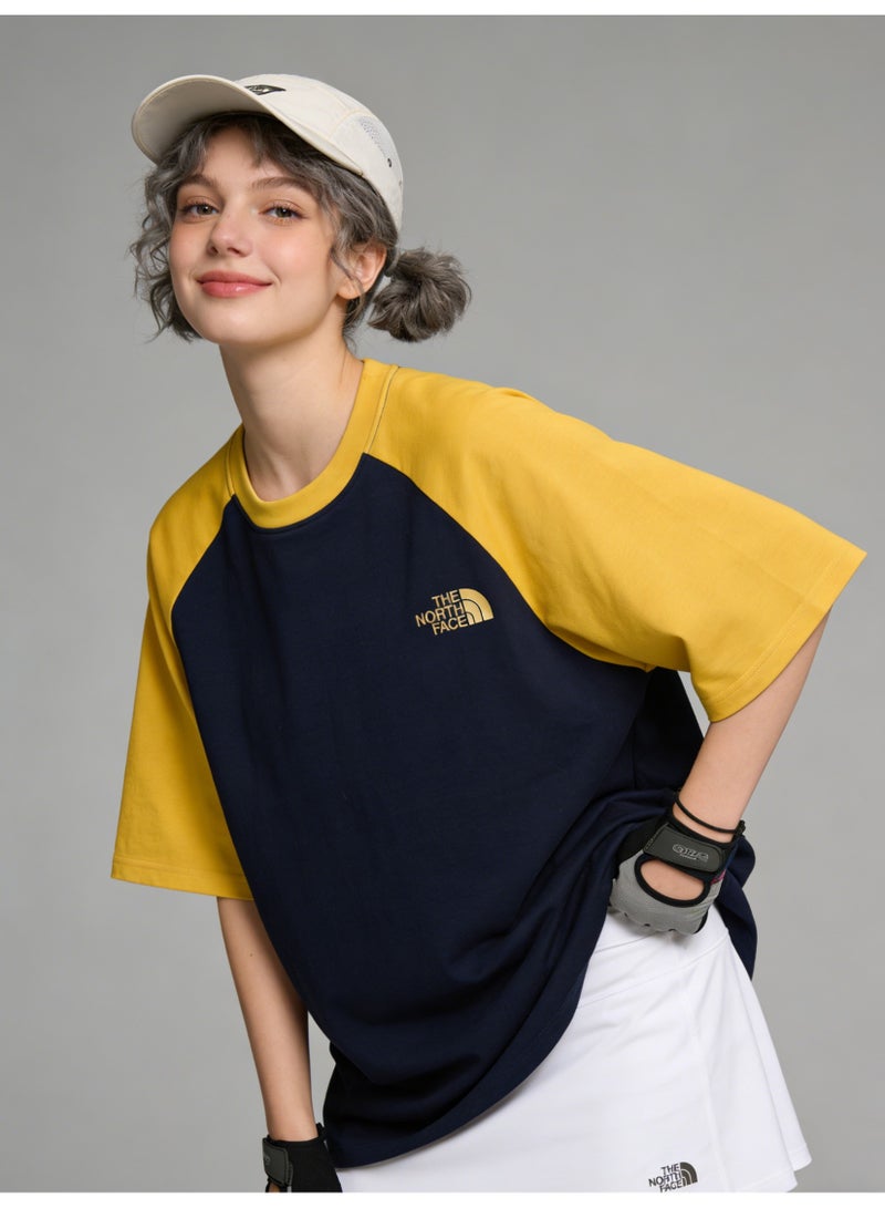 THE NORTH FACE T-shirt with round neck and short sleeve-color matching shirt-cotton T-shirt unisex loose casual couple short sleeve T-shirt - Image 1