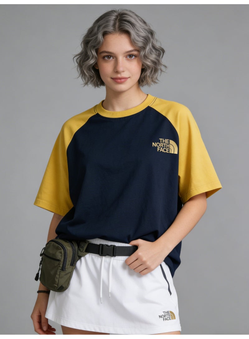 THE NORTH FACE T-shirt with round neck and short sleeve-color matching shirt-cotton T-shirt unisex loose casual couple short sleeve T-shirt - Image 5