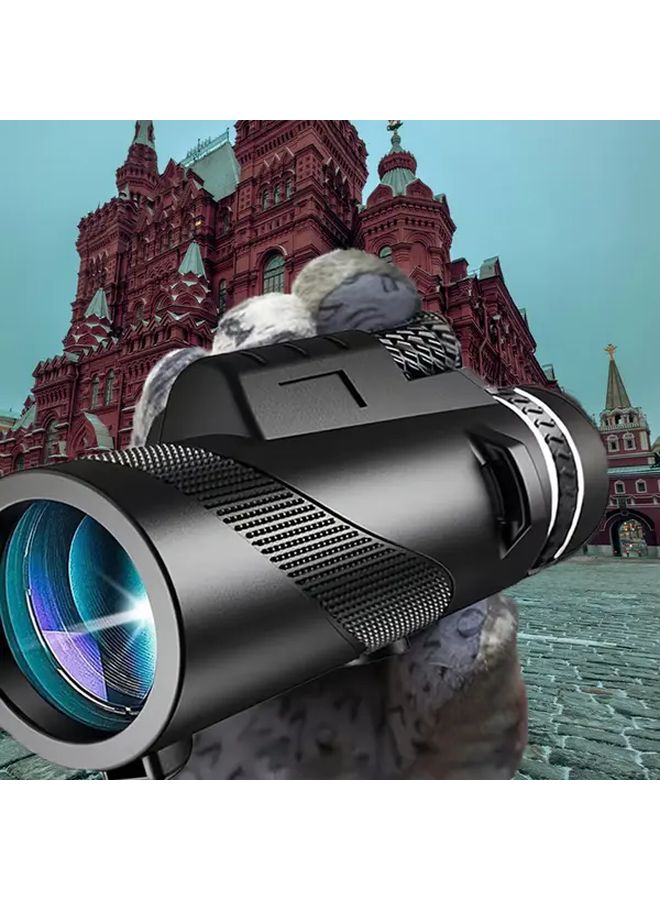 Black Monocular Telescope 8x42 HD High Power Magnification Manual Focus Portable for Astronomy Bird Watching - Image 1