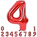 TONIFUL 40 Inch Red Large Numbers Balloons 09 Number 4 Digital 4 HeliumFoil Mylar Big Number Balloons for 2026 Mothers Day New Year Eve Graduation Valentines Day Birthday Party Anniversary Party - Image 2