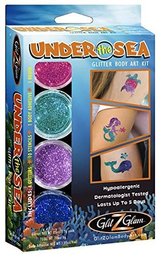 Under the Sea Glitter Tattoo Kit Temporary Tattoos Body Art Multicolor