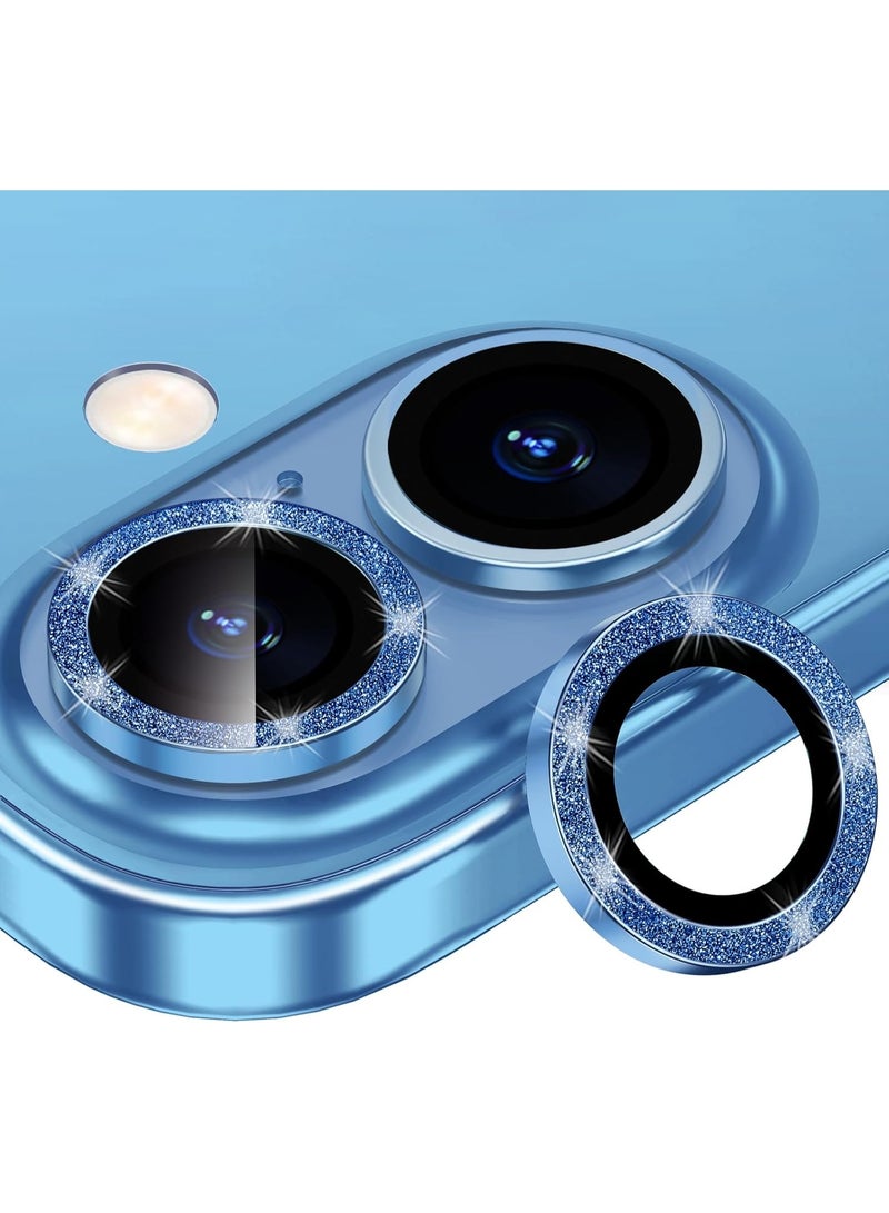 ACLIX For iPhone 17 Camera Lens Protector Bling Individual Metal Glitter Ring 9H Hardness Scratch Proof Protector, Stylish Phone Accessories, Case Friendly (Glitter Blue)