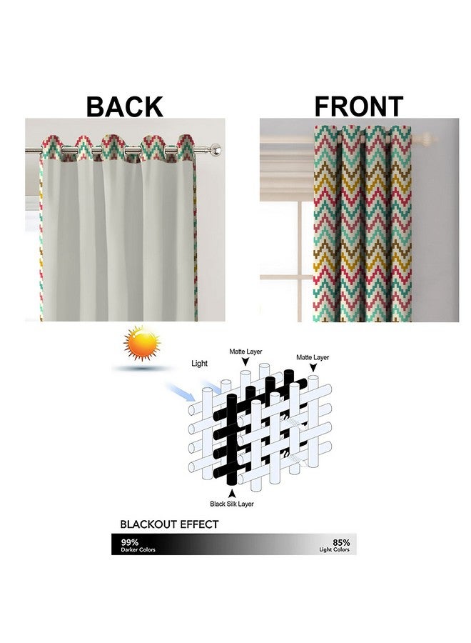 Casableu Dyke Polyester Eyelets (Steel) Blackout Curtains with Tie Back, Bedroom Living Room (Set of 2) (Pair, Heather,7feet) - Image 3