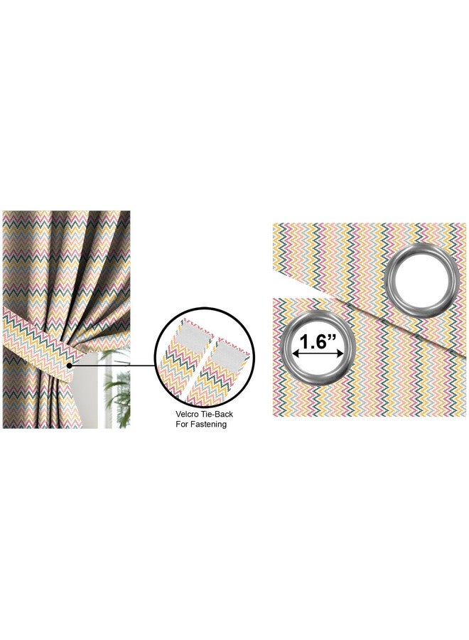 Casableu Dyke Polyester Eyelets (Steel) Blackout Curtains with Tie Back, Bedroom Living Room (Set of 2) (Pair, Heather,7feet) - Image 4