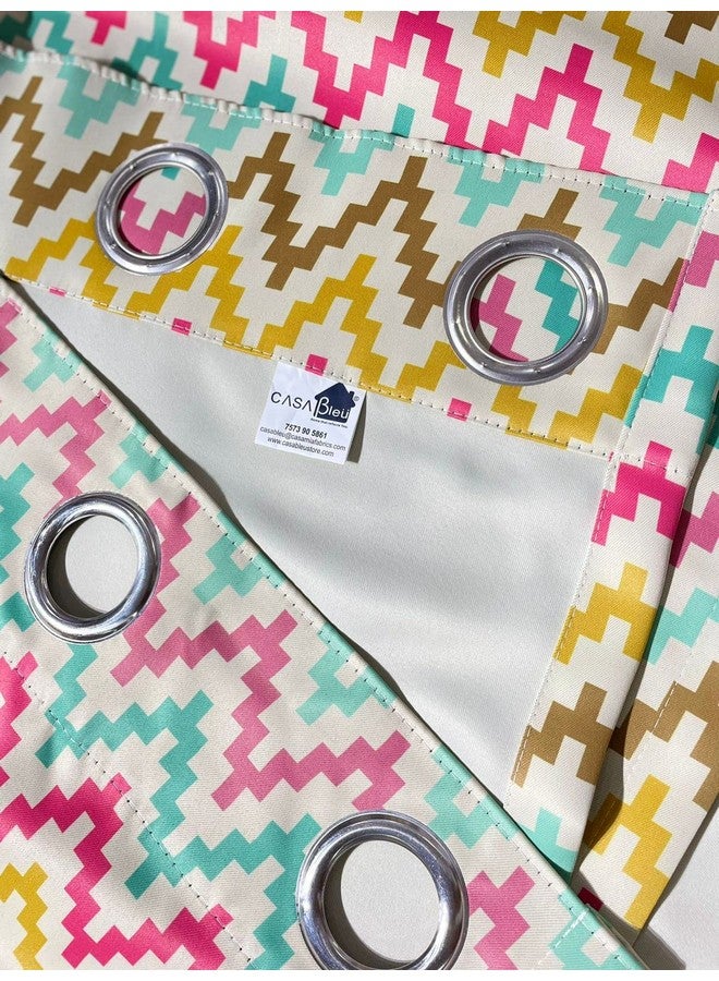 Casableu Dyke Polyester Eyelets (Steel) Blackout Curtains with Tie Back, Bedroom Living Room (Set of 2) (Pair, Heather,7feet) - Image 2