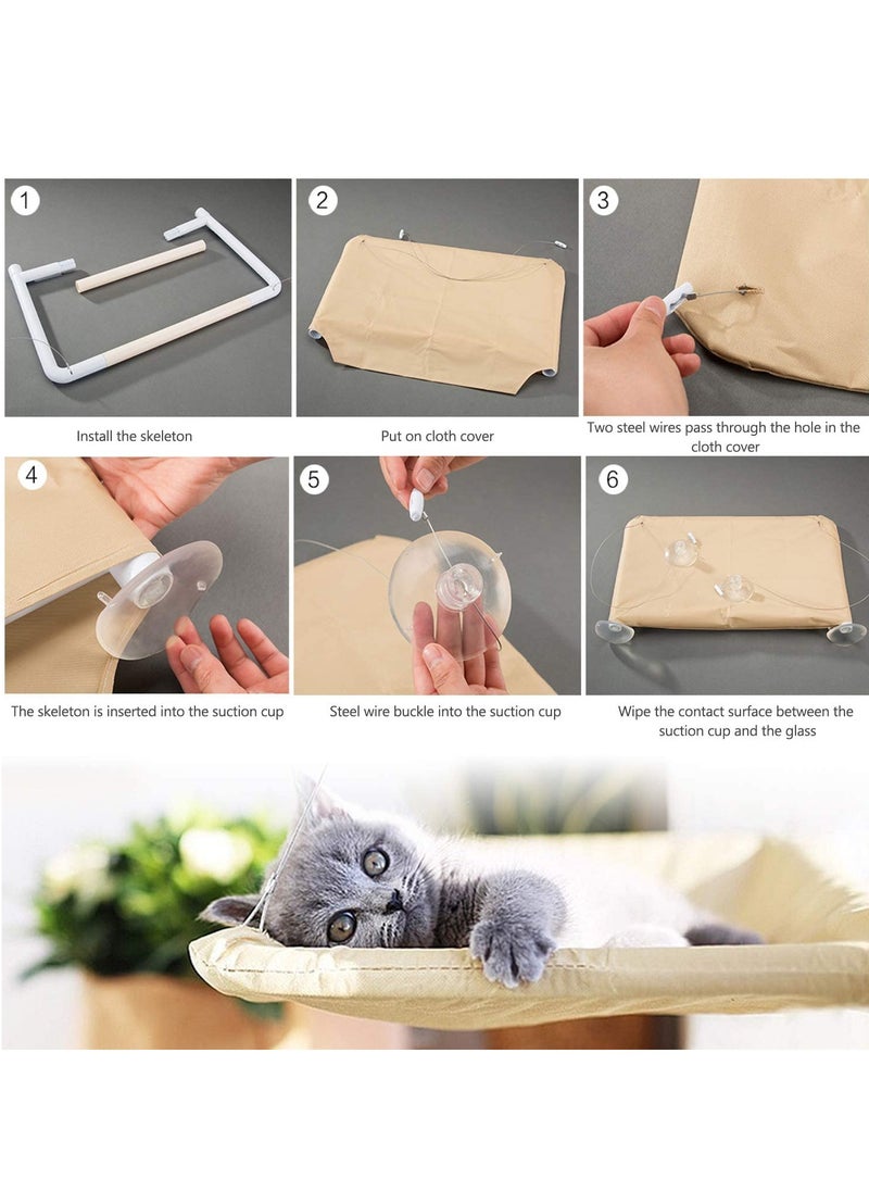 Generic - Cat Bed Cat Window Perch Window Seat Suction Cups Space Saving Cat Hammock Pet Resting Seat Safety Cat Shelves Providing All Around 360° Sunbath for Cats Weighted Up To 15kg - Image 1