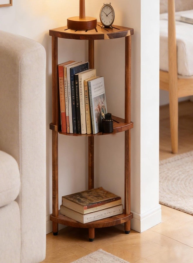 Topspeeder Corner Shelf Shower Caddy Stand 3 Tier for Bathroom, Space Saving Shower Organizer Corner Stand, Bathroom Shelves for Inside Shower - Home Decor & Bathroom Storage Acacia - Image 5