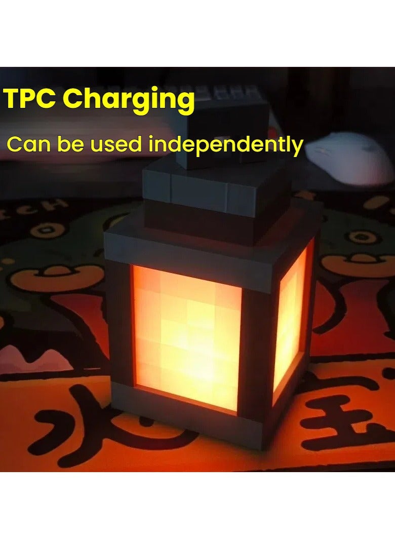 general Minecraft Luminous Lantern Night Light Rechargeable Game Torch Light Perimeter Kids Bedroom Ambient Light USB - Image 2