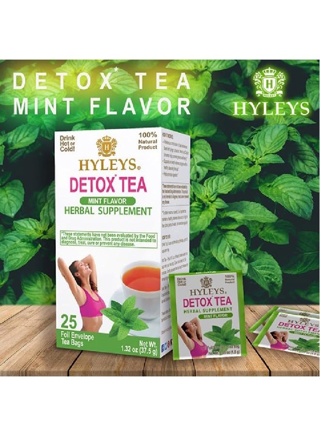 Hyleys Detox Tea for Cleanse - Green Tea with Mint, Ginger & Fennel - Supports Digestion & Detox - 25 Tea Bags (1 Pack) - Image 3