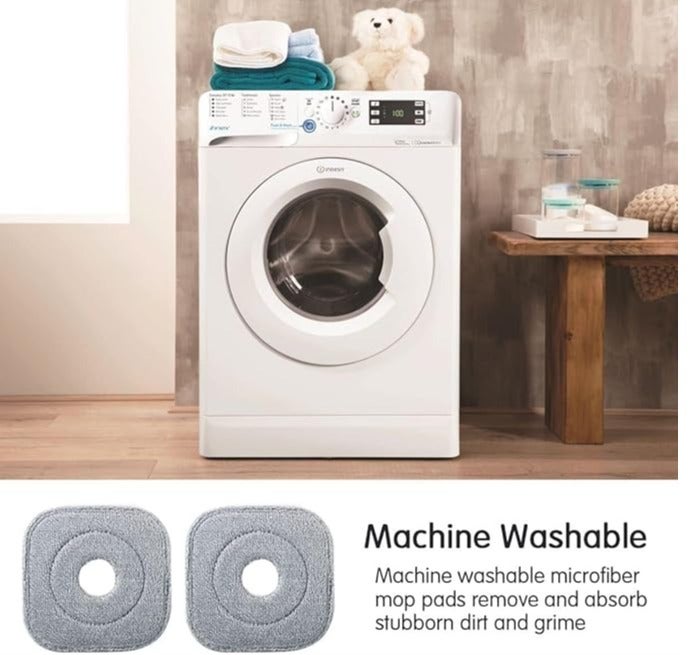 VENDIX Flat Mop Replacement Pads Microfiber 2 PCS Square Mop Head Refill Washable Cleaning Pads High Absorbent Floor Mop Refill for Tile Marble Hardwood Kitchen Bathroom Cleaning - Image 3