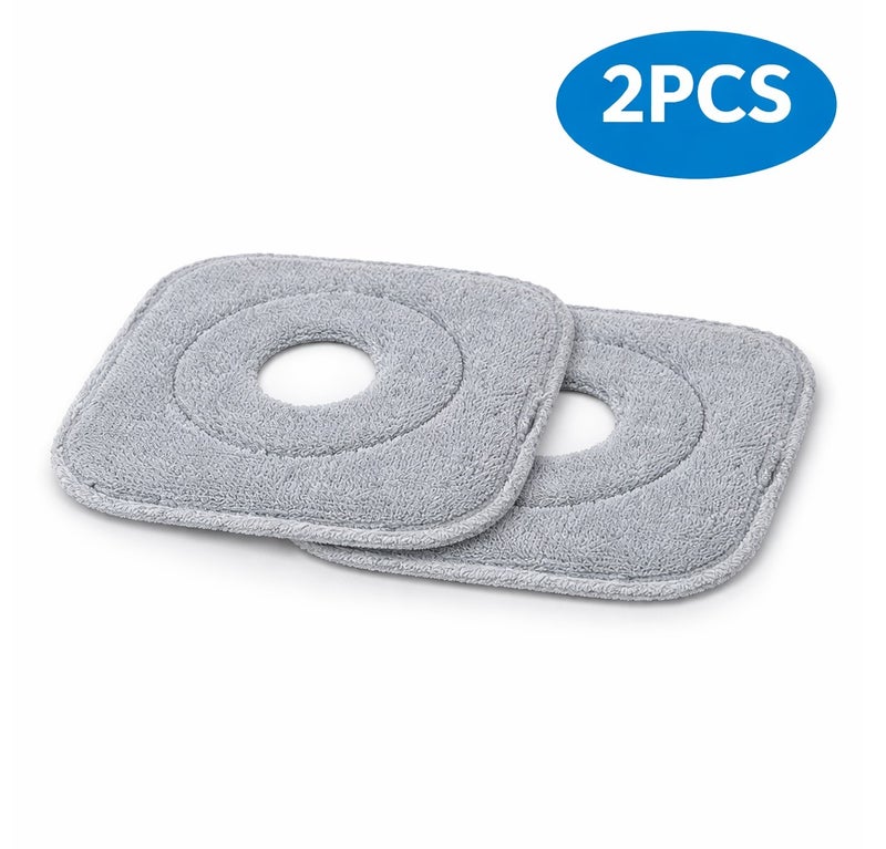 VENDIX Flat Mop Replacement Pads Microfiber 2 PCS Square Mop Head Refill Washable Cleaning Pads High Absorbent Floor Mop Refill for Tile Marble Hardwood Kitchen Bathroom Cleaning - Image 1
