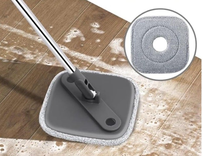 VENDIX Flat Mop Replacement Pads Microfiber 2 PCS Square Mop Head Refill Washable Cleaning Pads High Absorbent Floor Mop Refill for Tile Marble Hardwood Kitchen Bathroom Cleaning - Image 4