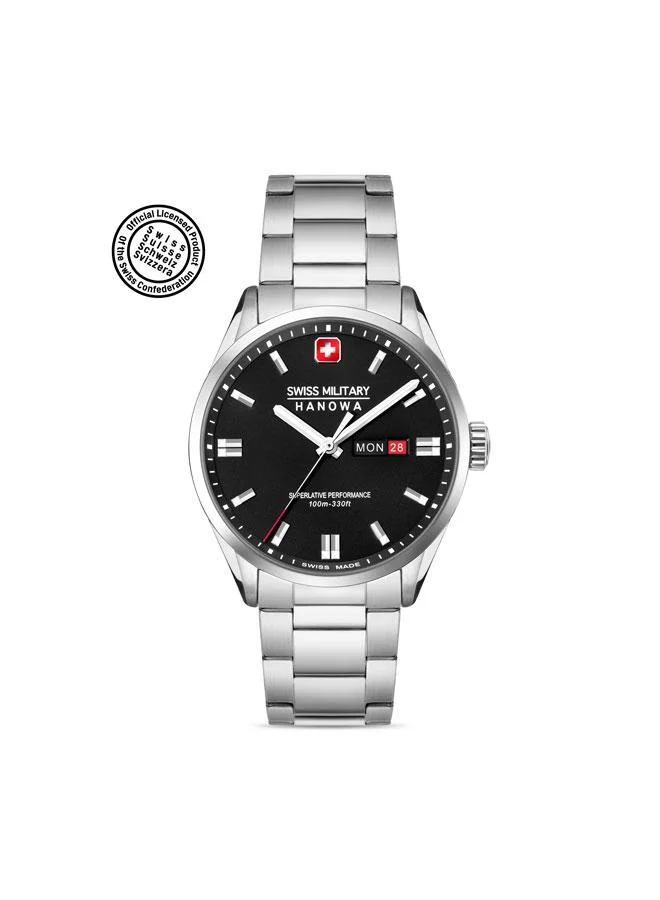 SWISS MILITARY HANOWA Roadrunner Maxed 43mm Men's Analog Watch with Stainless Steel Bracelet