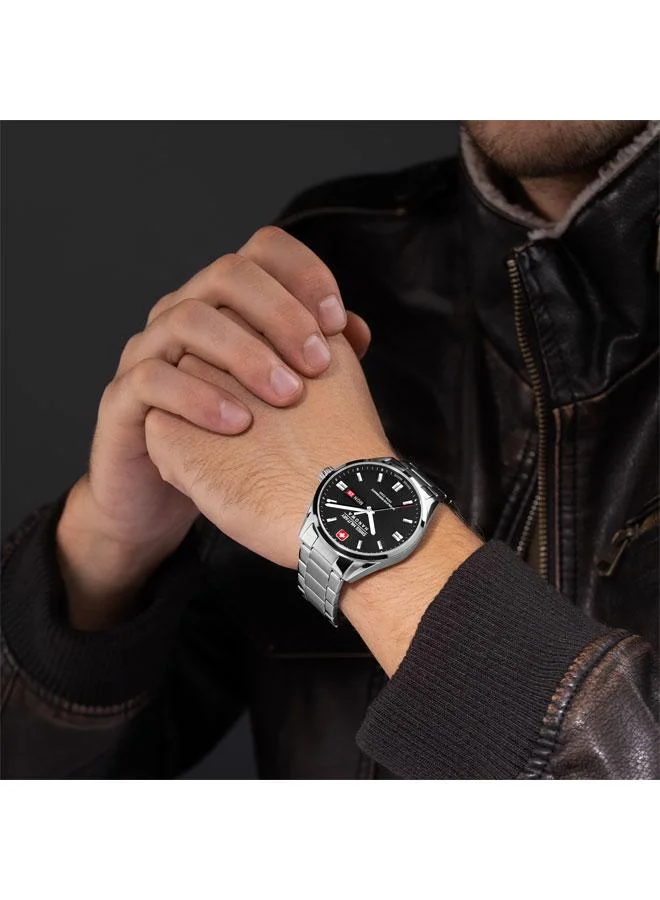SWISS MILITARY HANOWA Roadrunner Maxed 43mm Men's Analog Watch with Stainless Steel Bracelet