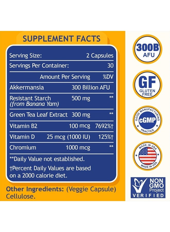 Lifeatlas GLP-1 Probiotic | 300 Billion AFU Akkermansia Muciniphila, Akkermansia Probiotic for Women Men, Akka Superbiotics for GLP-1 Production, Digestive, Gut, Immunity, Enhances Gut Lining Function, 60 Count - Image 2