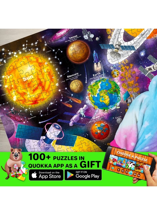 quokka 300 Piece Floor Puzzles For Kids Ages 10-12 - 3X Set Floor Jigsaw Puzzles Large Pieces - Learning Space Usa And World Maps - Gift Game For Adults Family Boys And Girls 8-10 Year Olds - Image 2