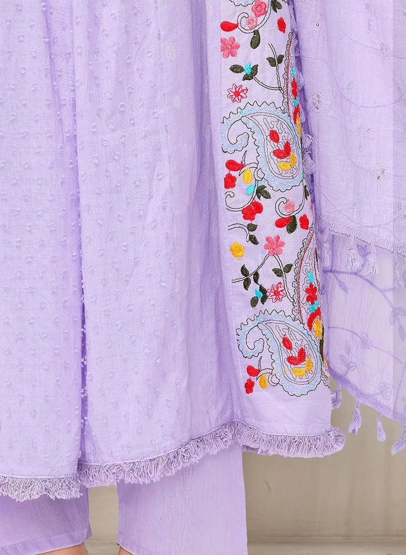 Ishin Lilac WOMEN Lilac Cotton Kurta Sets - 3pcs for Women | Best Price UAE