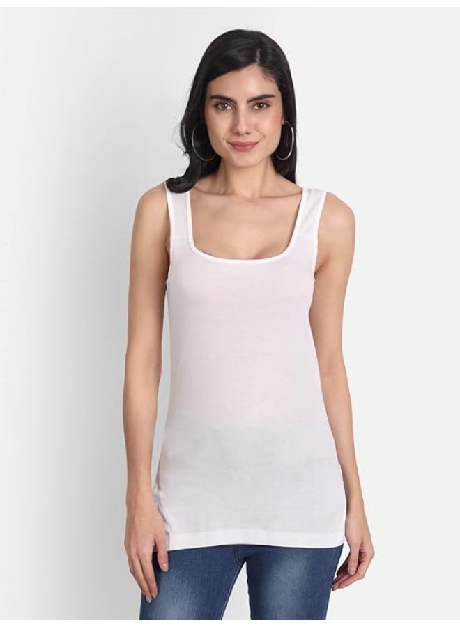 Aimly Women's Regular Fit Sleeveless Cotton Camisole Slip Spaghetti Combo Pack of 3, Contains 2 Beige and 1 White Color - Image 3