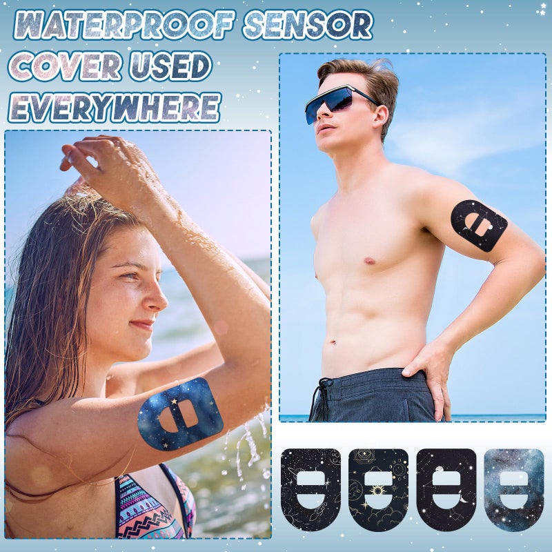 Geiserailie 32 Pack Adhesive Patches Compatible with Omnipod 5, CGM Patches, Galaxy Adhesive Tape Stickers, Sensor Covers Waterproof Sweat Proof Flexible Breathable Pre-Cut, Long Lasting - Image 4