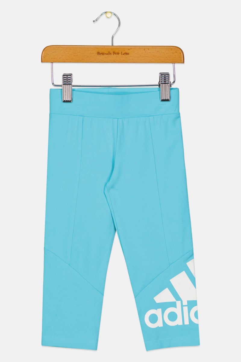 Adidas Kids Girl Sportswear Fit Brand Logo Outdoor Leggings, Sky Blue - Image 2