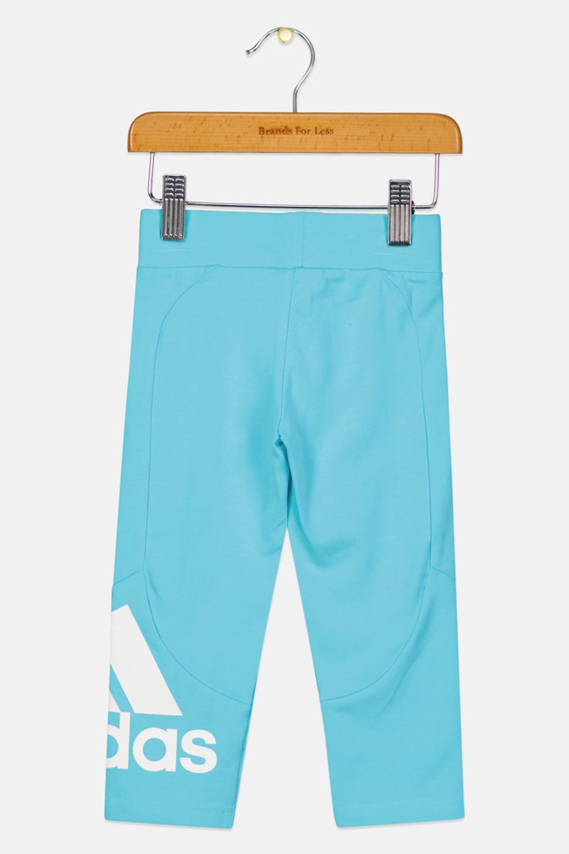 Adidas Kids Girl Sportswear Fit Brand Logo Outdoor Leggings, Sky Blue - Image 1