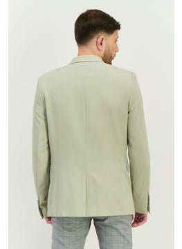 Gianni Feraud Men Regular Fit Solid Formal Blazer, Light Green  - Image 3
