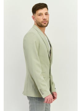 Gianni Feraud Men Regular Fit Solid Formal Blazer, Light Green  - Image 2