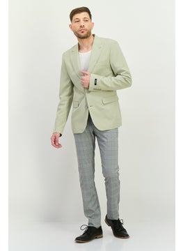 Gianni Feraud Men Regular Fit Solid Formal Blazer, Light Green  - Image 4