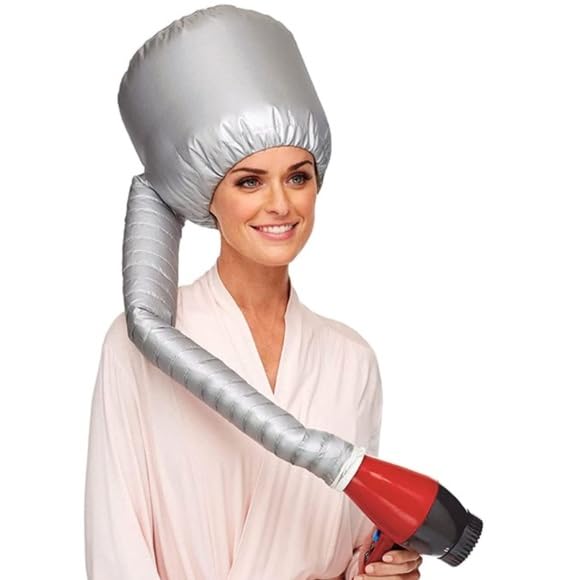FASHIONHARBOUR Hair Dryer Attachment by fashionharbour Adjustable Extra Large Soft Bonnet with Chin Strap Use For Deep Conditioning Hair Styling and Drying - Image 3