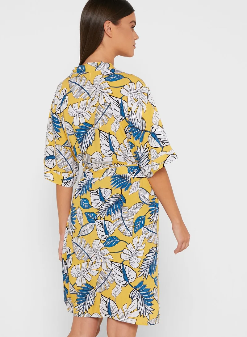 ELLA Printed Satin Robe