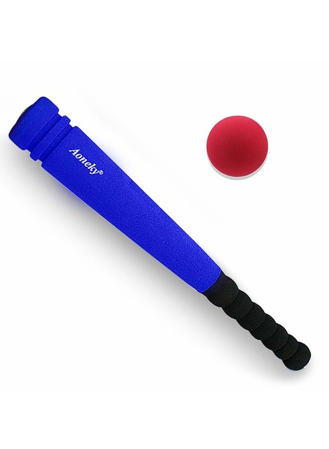 Aoneky Min Foam Baseball Bat and Ball for Toddler - Indoor Soft Super Safe T Ball Bat Toys Set for Kids Age 2 Years Old, Best Gift for Children, 16.5 inch (Blue) - Image 1
