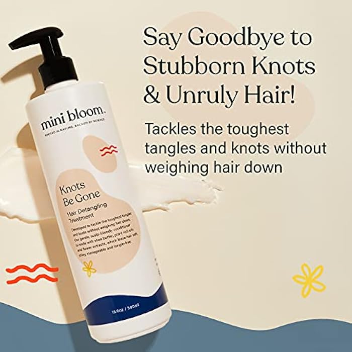 Mini Bloom Knots Be Gone Detangling Conditioner Treatment | Detangler Baby & Kid Safe | Made w/Shea Butter, Plant Rich Oils & Flower Extracts | Leaves Hair Soft, Shiny, Manageable Tangle-free 16.6oz - Image 2