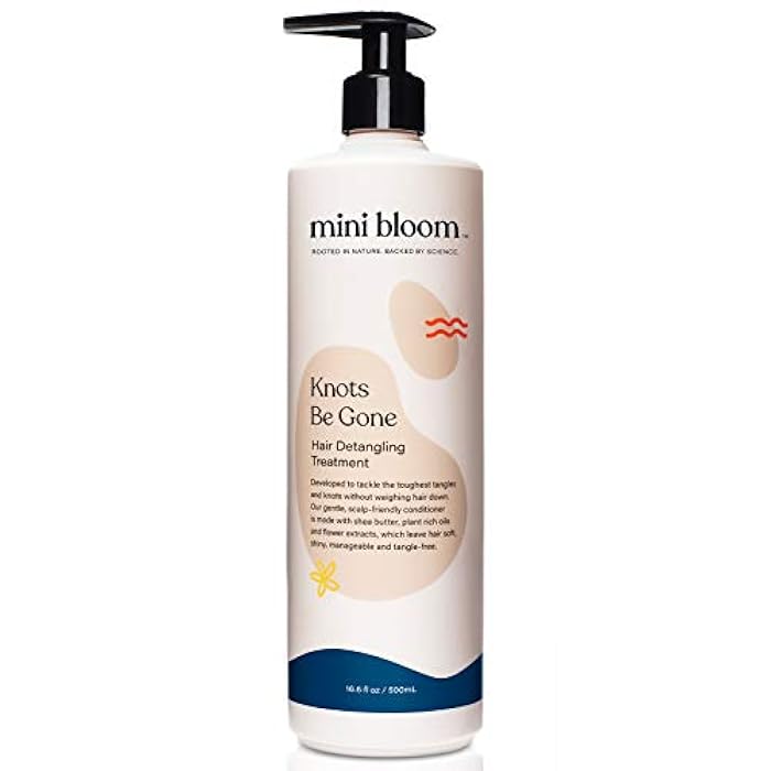 Mini Bloom Knots Be Gone Detangling Conditioner Treatment | Detangler Baby & Kid Safe | Made w/Shea Butter, Plant Rich Oils & Flower Extracts | Leaves Hair Soft, Shiny, Manageable Tangle-free 16.6oz - Image 1