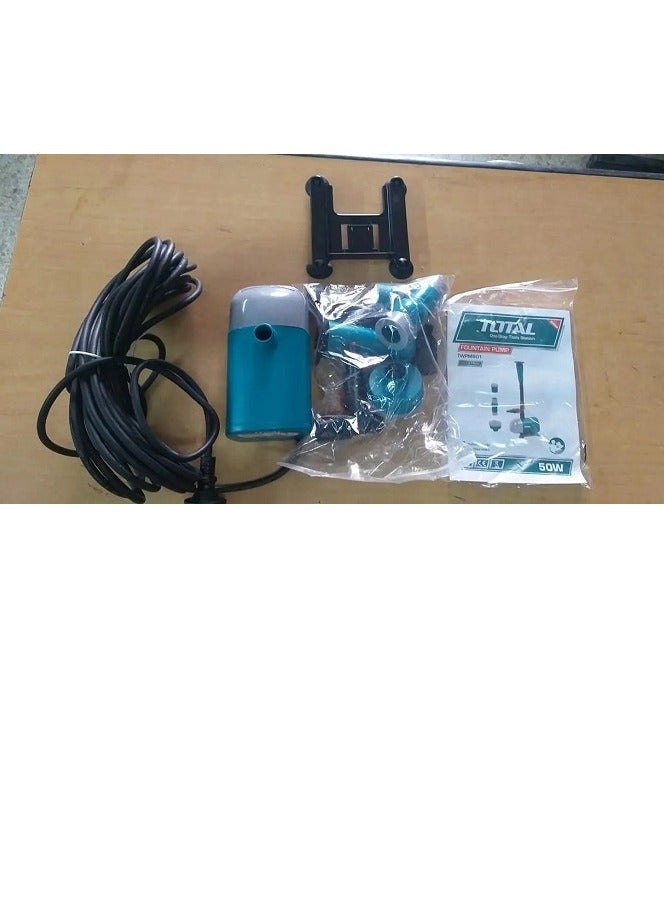 TOTAL Total Fountain Pump 50W for Water Features, Ponds & Fountains - Max. 2.5m Head, 33L/min Flow, Copper Motor, 10m Cable, G1/2" Outlet - Submersible Water Pump for Outdoor & Indoor Use  - Image 4