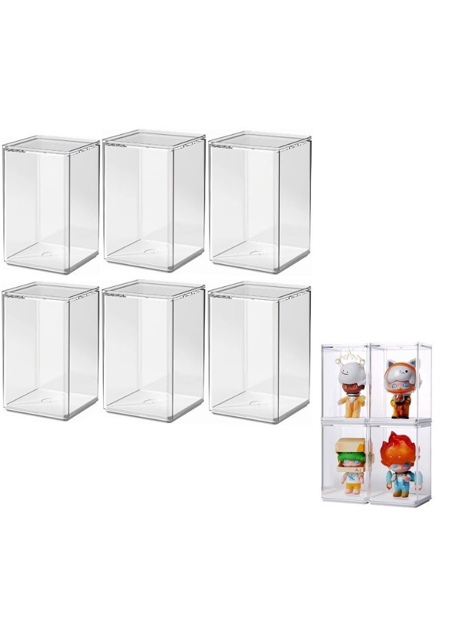 6pcs Display Case, Plexiglass Box, Acrylic Display Case, Collector's Display Case with Door, for Mini Figures, Small Figures, Action Figures, Toy, Model Cars, Collectible Figures - Image 1