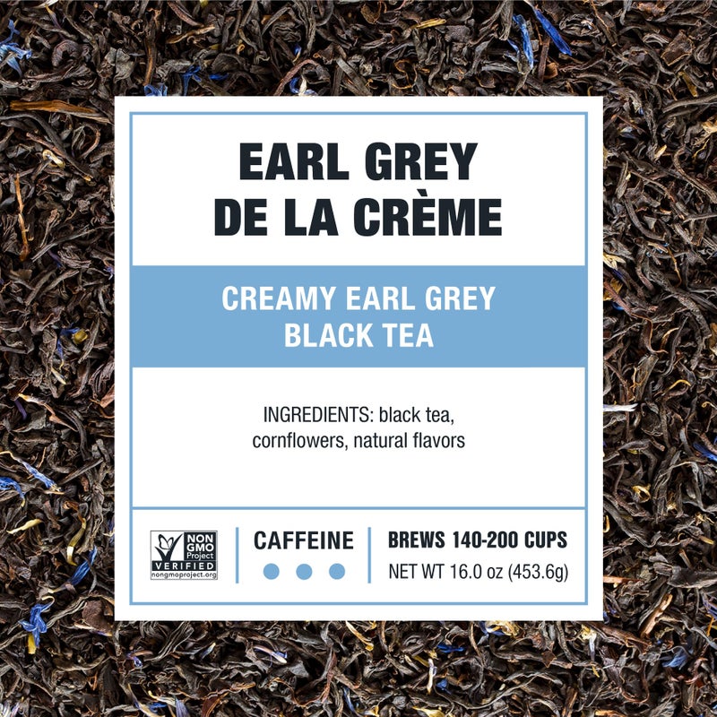 Tiesta Tea - Earl Grey de la Crème, Loose Leaf, Creamy Earl Grey Black Tea, Premium Blend, Caffeinated Black, Make Hot or Iced Brews Up to 200 Cups, 16 Ounce Resealable Bulk Pouch - Image 2