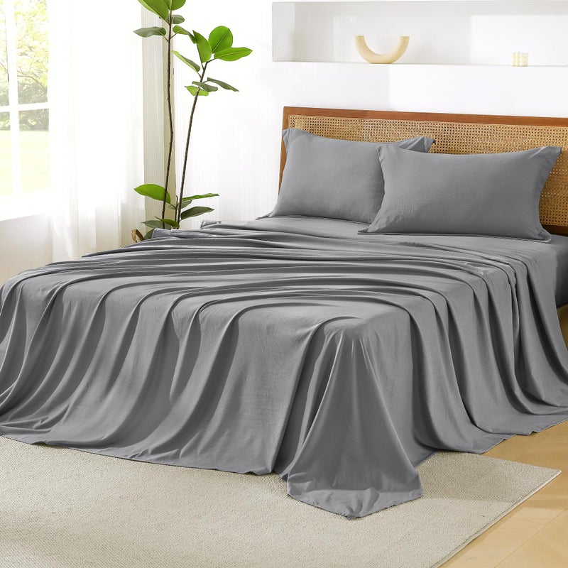 Litanika Litanika King Size Comforter Set with Sheets Medium Gray - 7 Pieces Bed in a Bag King Chevron Tufted Complete Beddding Sets with Comforter  Sheets  Pillowcases & Shams  - Image 3