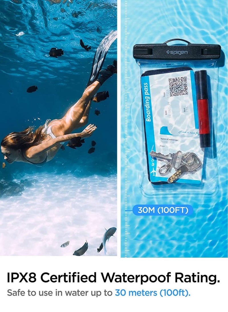 Spigen Universal Waterproof Phone Case 1 Pack IPX8 Pouch A601 Compatible With iPhone, Samsung Galaxy and Smartphone Up to 7 Inches - Crystal Clear - Image 4
