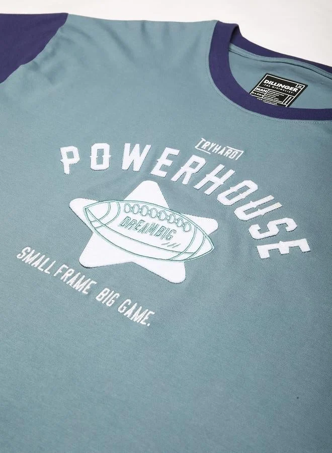 Dillinger Men Oversized Applique Printed T-Shirt