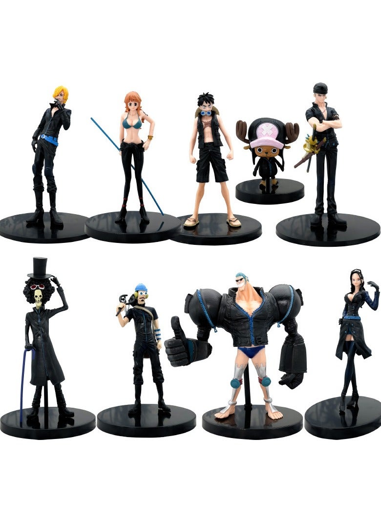 General 92 generation 9 black clothes ONE PIECE Golden City figure theater version black clothes version straw hat group animation ornament doll to give fans and friends gifts (9-17 cm)  - Image 1