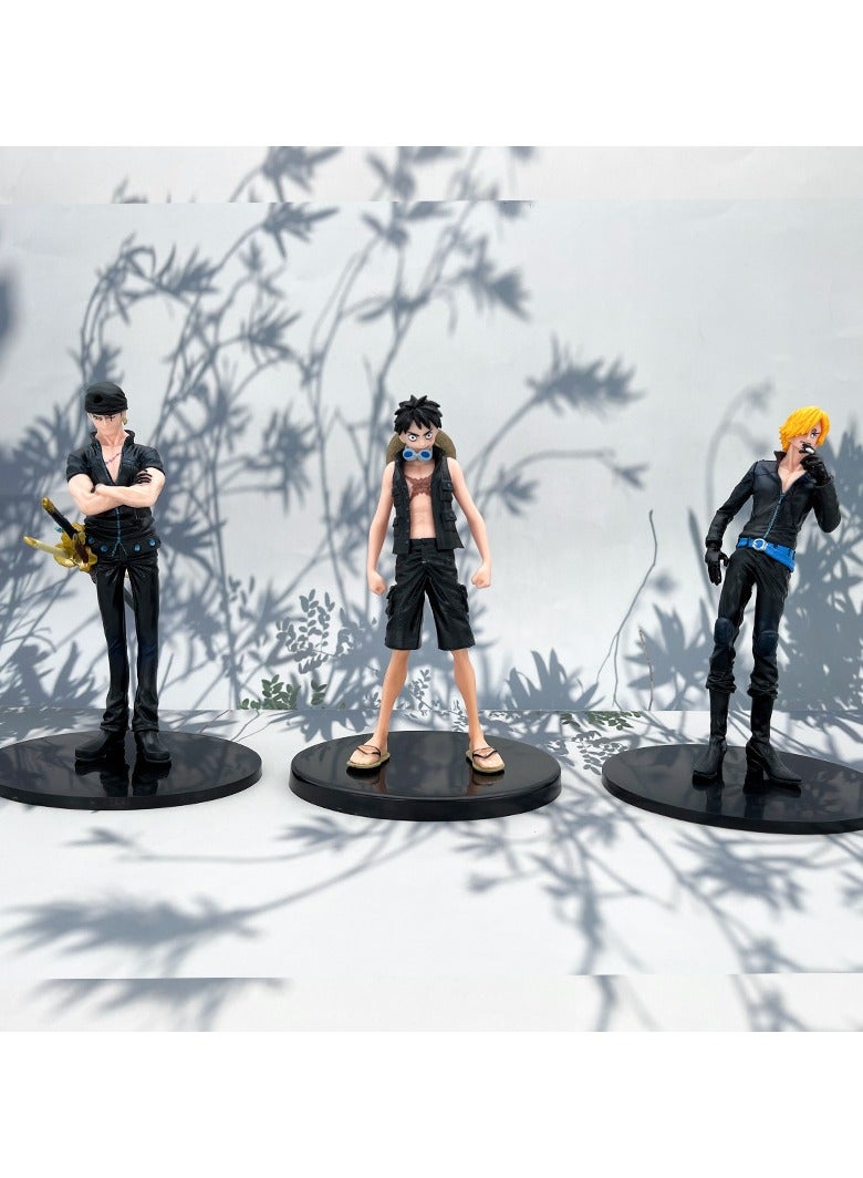 General 92 generation 9 black clothes ONE PIECE Golden City figure theater version black clothes version straw hat group animation ornament doll to give fans and friends gifts (9-17 cm)  - Image 3