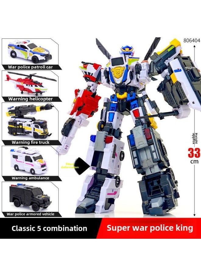 Mini Secret Force 7 Super Police Force Reload Transforming Robot Fule Five-fit Mecha Boy Toy-Color:Storm Swat806401