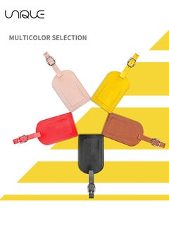 Unique 5 Pack Luggage Tags，PU Leather Luggage Bag Tags，Leather Luggage Bag Case Tags for Women Men Travel，Premium Travel Bag Baggage Tags Suitcase Identify Labels with Privacy Cover  - Image 4