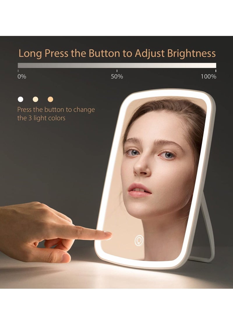 Jordan Judy - Makeup Mirror with Light, USB Rechargeable 3 Color Lighting Modes Vanity Mirror, Adjustable Light Brightness Light up Mirror - Image 1