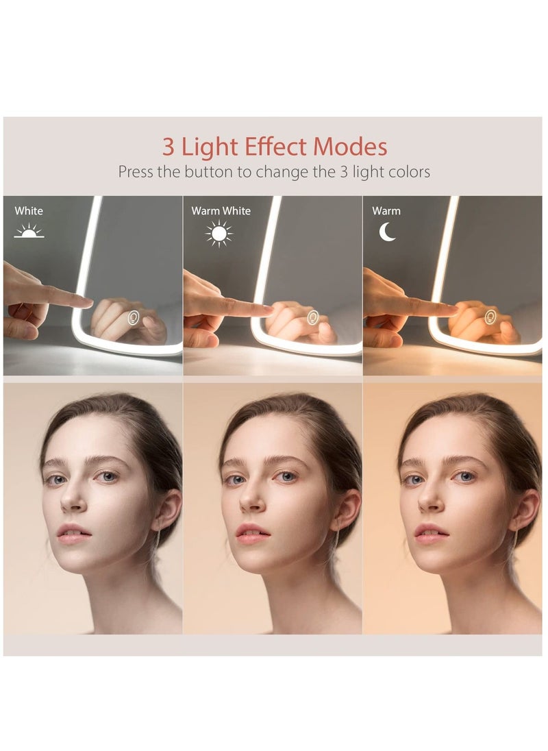 Jordan Judy - Makeup Mirror with Light, USB Rechargeable 3 Color Lighting Modes Vanity Mirror, Adjustable Light Brightness Light up Mirror - Image 1