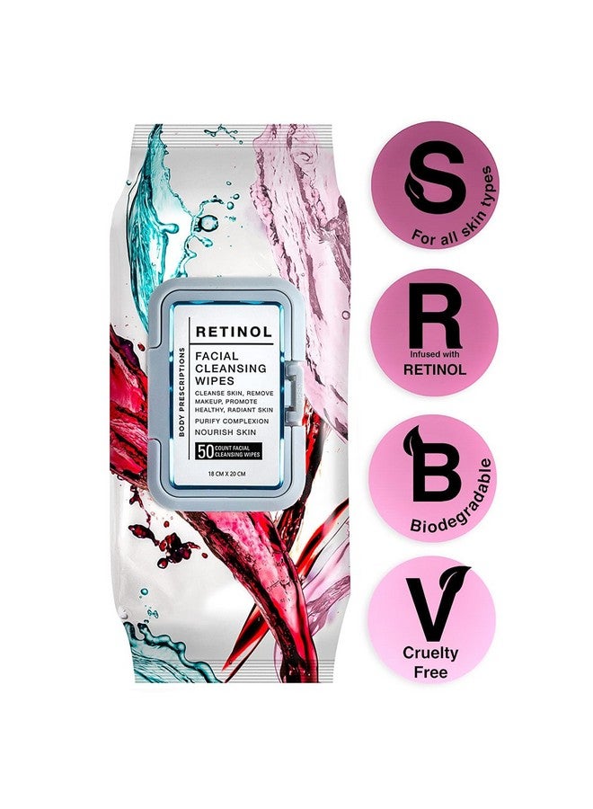 Body Prescriptions Body Prescription Makeup Cleansing Wipes - Gentle and Effective Face Wipes, 50 Count (Pack of 2), Retinol - Image 5